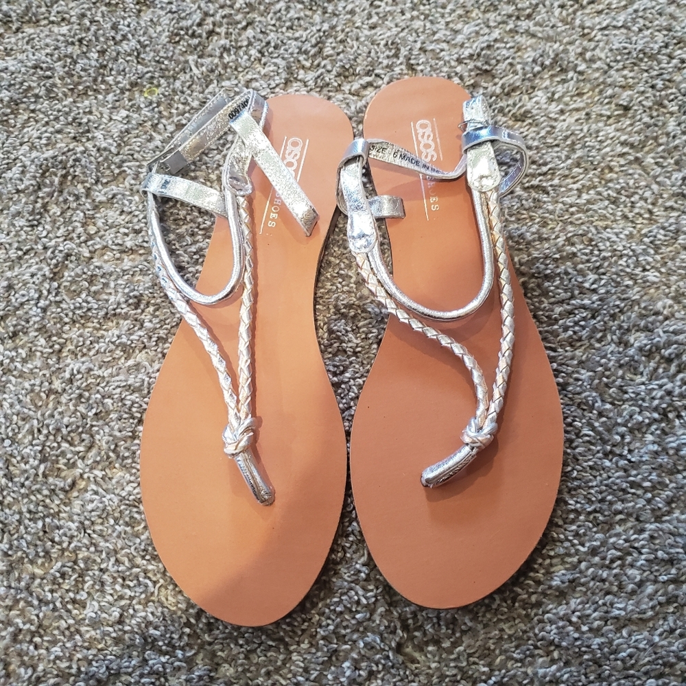 ASOS silver dress sandals